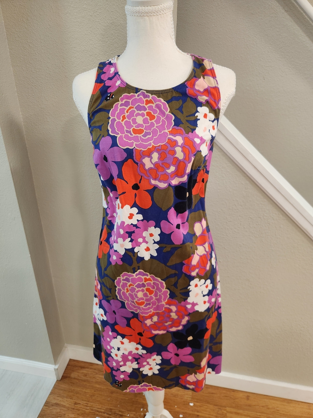 Trina Turk Purple Multi Floral Tank Shift Dress